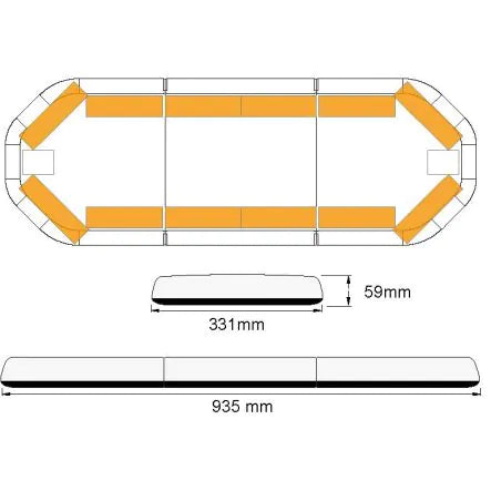 LED flitsbalk Legion - 93 cm