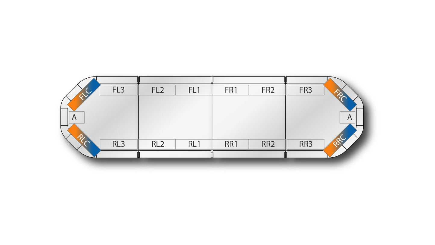 LED flitsbalk Legion DUAL - 125 cm Amber/Blauw