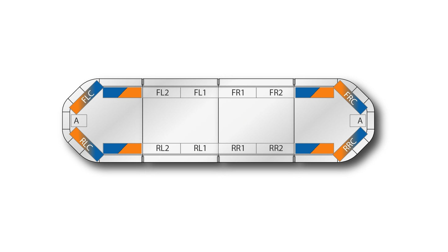 LED flitsbalk Legion DUAL - 125 cm Amber/Blauw