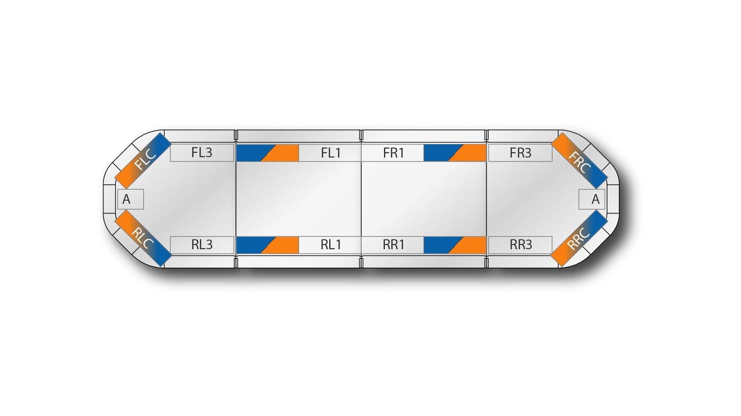 LED flitsbalk Legion DUAL - 125 cm Amber/Blauw