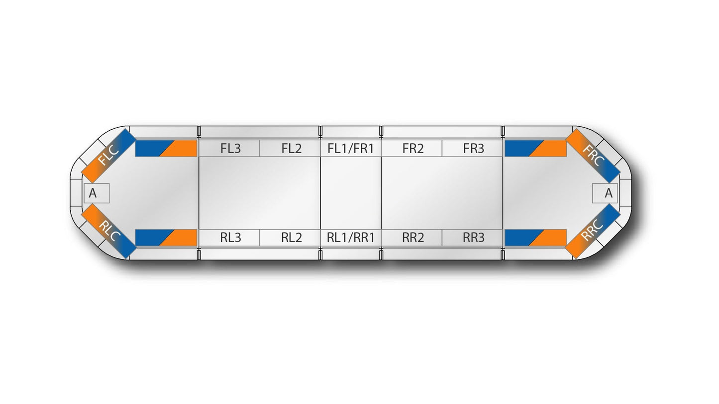 LED flitsbalk Legion DUAL - 139 cm Amber/Blauw