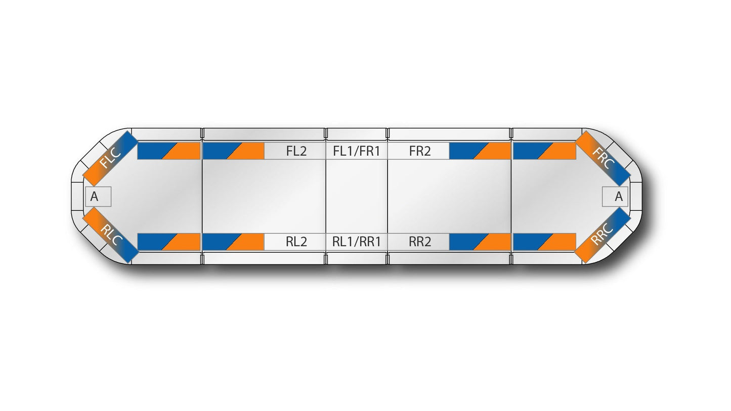 LED flitsbalk Legion DUAL - 139 cm Amber/Blauw