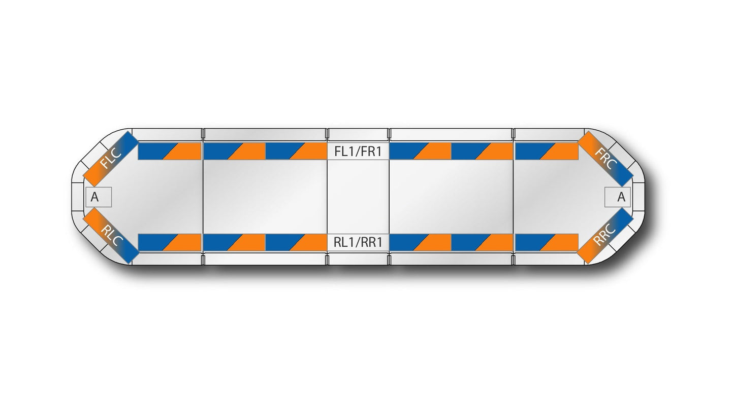 LED flitsbalk Legion DUAL - 139 cm Amber/Blauw