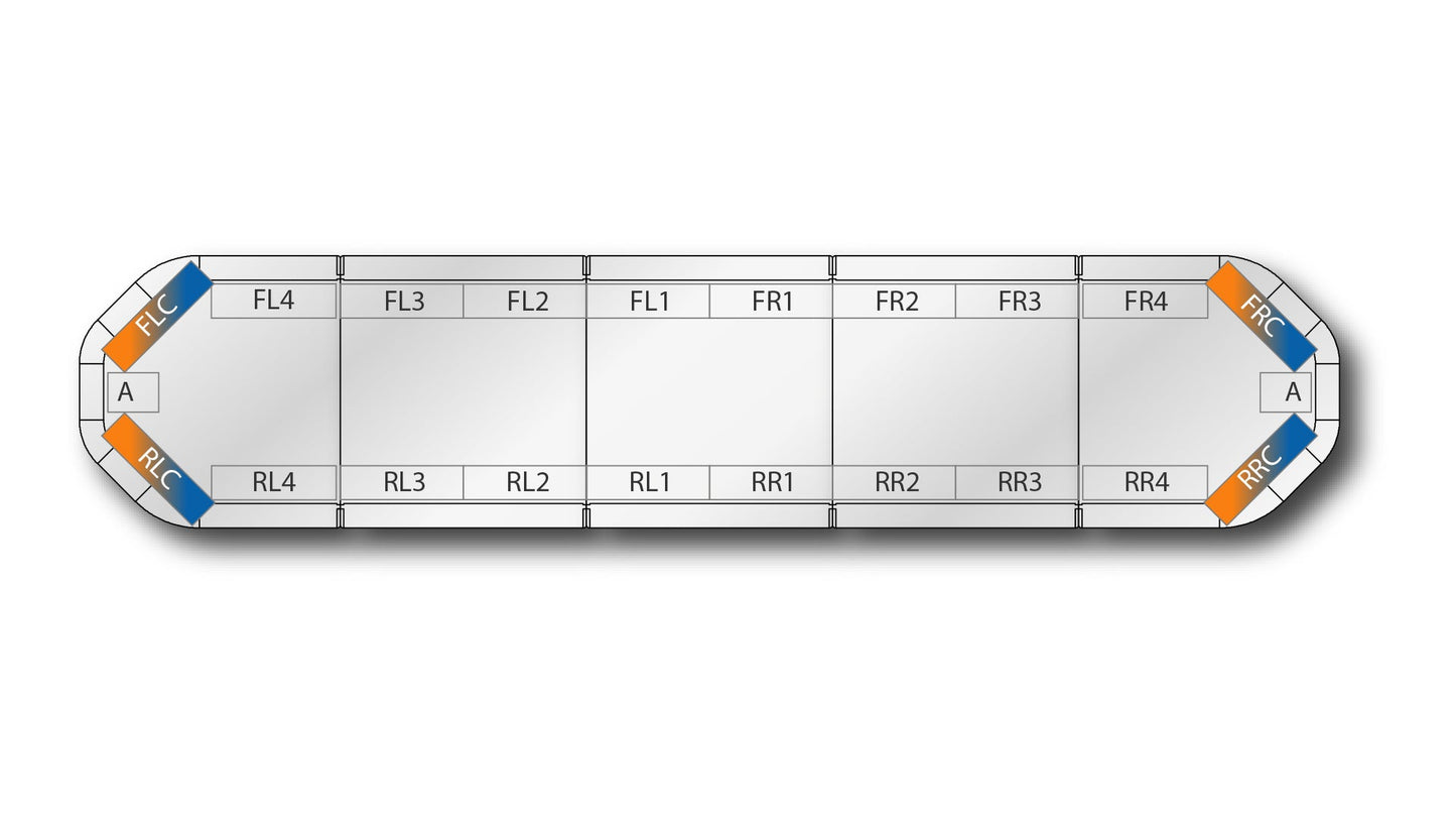 LED flitsbalk Legion DUAL - 154 cm Amber/Blauw