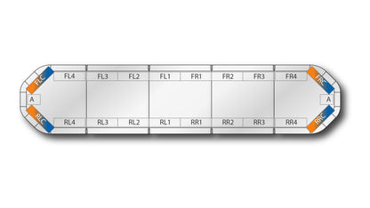 LED flitsbalk Legion DUAL - 154 cm Amber/Blauw