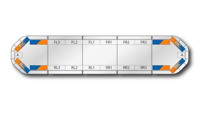 LED flitsbalk Legion DUAL - 154 cm Amber/Blauw