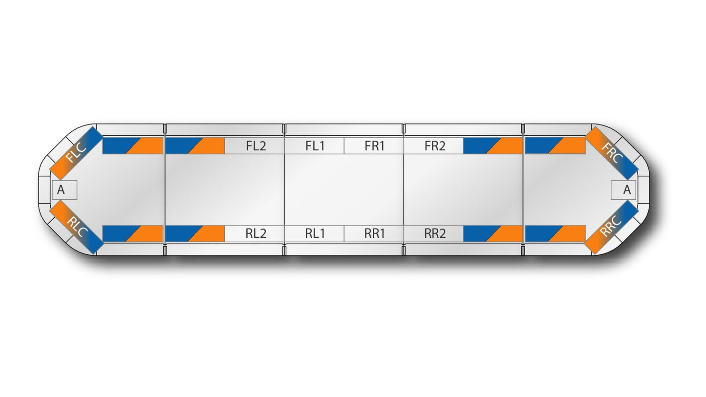 LED flitsbalk Legion DUAL - 154 cm Amber/Blauw