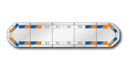 LED flitsbalk Legion DUAL - 154 cm Amber/Blauw
