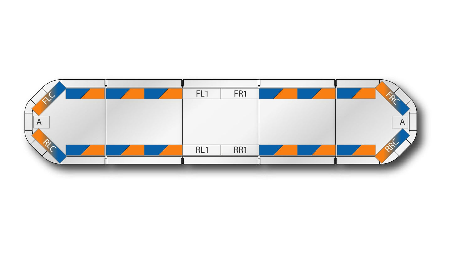 LED flitsbalk Legion DUAL - 154 cm Amber/Blauw