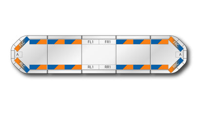LED flitsbalk Legion DUAL - 154 cm Amber/Blauw